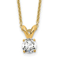 14k 1/4 carat Lab Grown Diamond VS/SI+ G+ Round Complete Four Prong 18 inch Solitaire Pendant Necklace