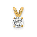 14k 1/4 carat Lab Grown Diamond VS/SI+ G+ Round Complete Four Prong Solitaire Pendant