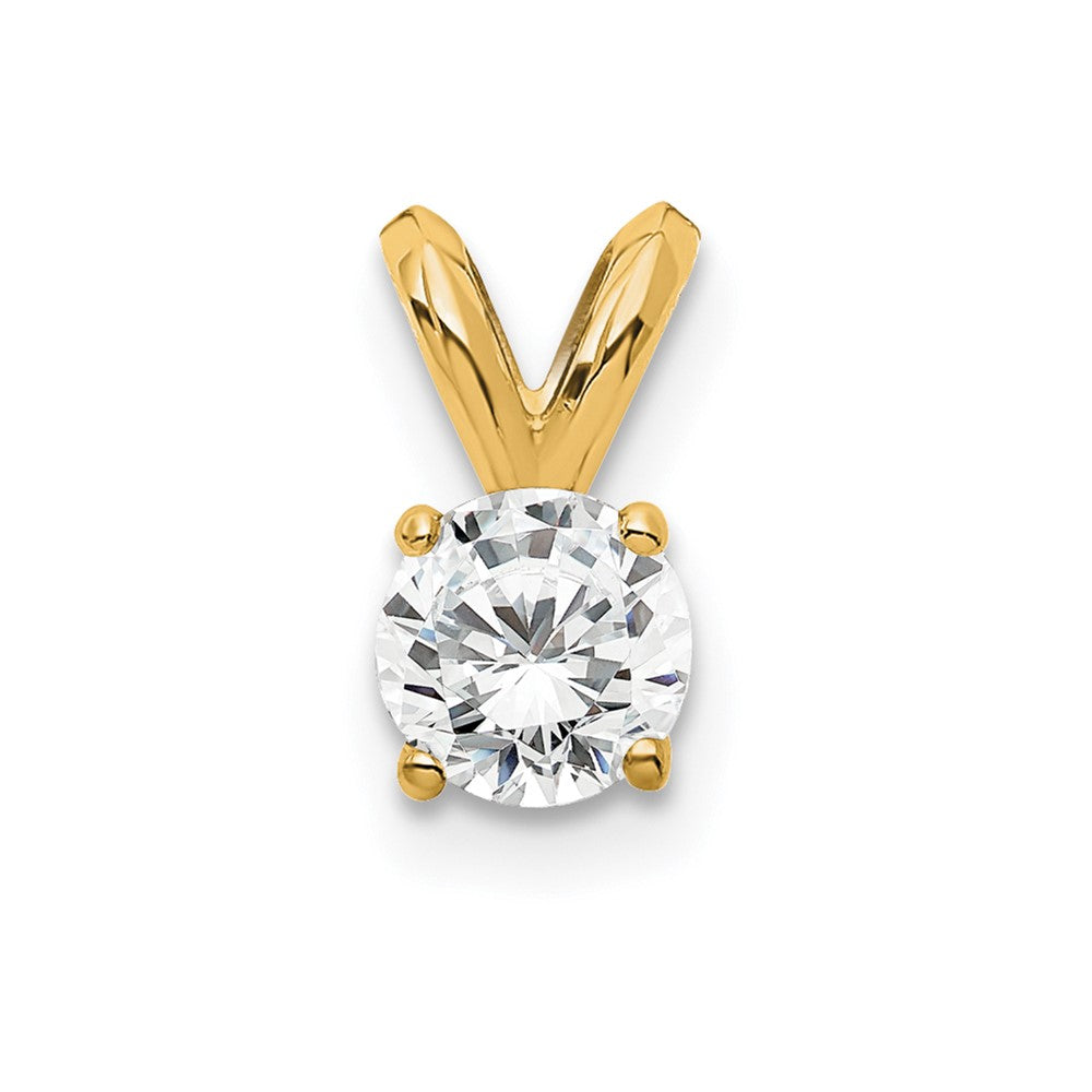 14k 1/4 carat Certified Lab Grown Diamond VS+ F+ Round Complete Four Prong Solitaire Pendant