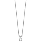 14k White Gold 1/4 carat Lab Grown Diamond VS+ F+ Round Complete Four Prong 18 inch Solitaire Pendant Necklace