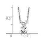 14k White Gold 1/4 carat Lab Grown Diamond VS/SI+ G+ Round Complete Four Prong 18 inch Solitaire Pendant Necklace