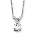 14k White Gold 1/4 carat Lab Grown Diamond VS/SI+ G+ Round Complete Four Prong 18 inch Solitaire Pendant Necklace