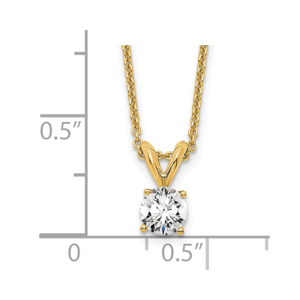 14k 1/3 carat Lab Grown Diamond VS/SI+ G+ Round Complete Four Prong 18 inch Solitaire Pendant Necklace