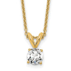 14k 1/3 carat Certified Lab Grown Diamond VS+ F+ Round Complete Four Prong 18 inch Solitaire Pendant Necklace