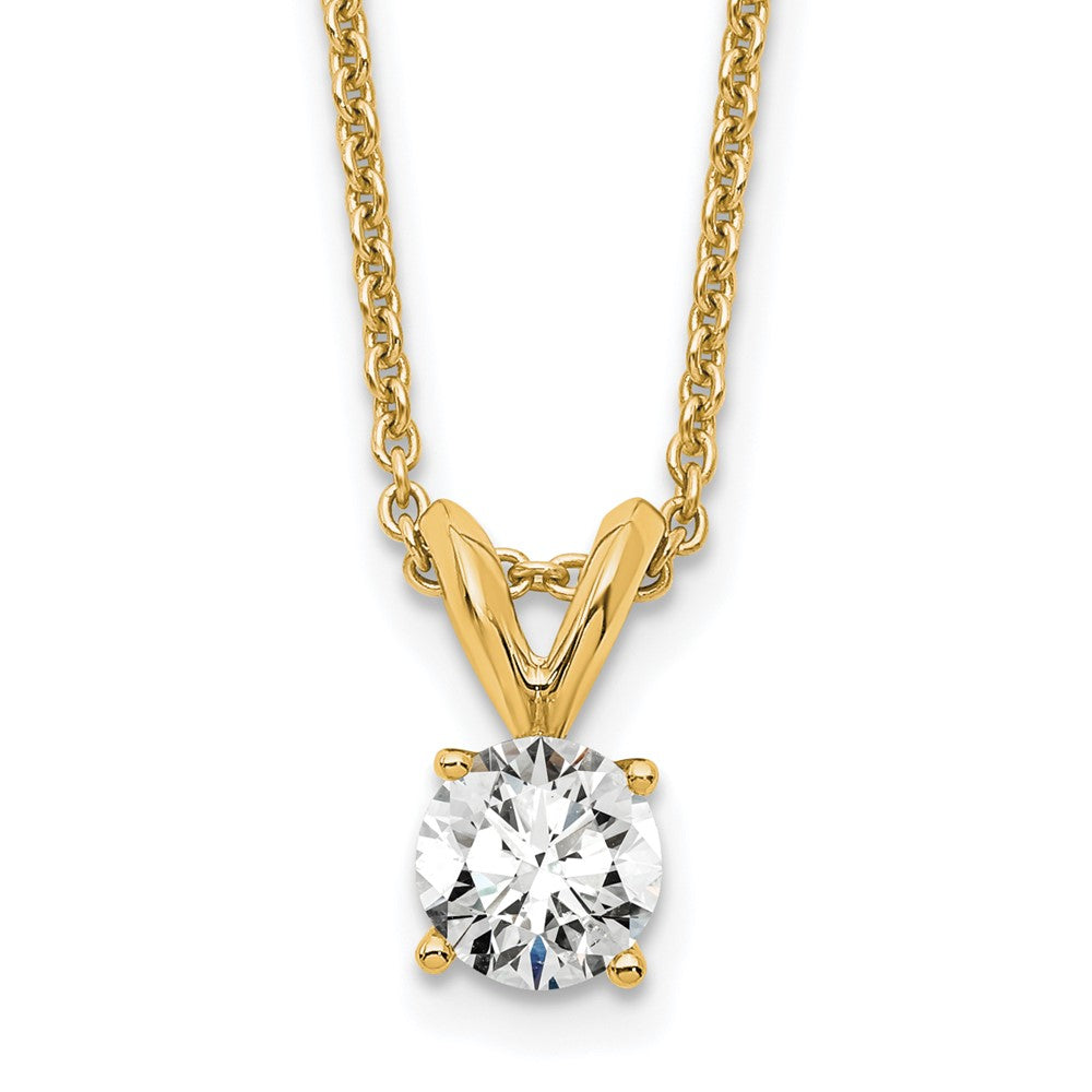 14k 1/3 carat Lab Grown Diamond VS/SI+ G+ Round Complete Four Prong 18 inch Solitaire Pendant Necklace