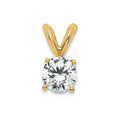 14k 1/3 carat Lab Grown Diamond VS/SI+ G+ Round Complete Four Prong Solitaire Pendant