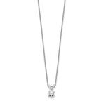14k White Gold 1/3 carat Lab Grown Diamond VS+ F+ Round Complete Four Prong 18 inch Solitaire Pendant Necklace