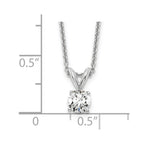14k White Gold 1/3 carat Lab Grown Diamond VS/SI+ G+ Round Complete Four Prong 18 inch Solitaire Pendant Necklace