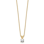 14k 1/2 carat Certified Lab Grown Diamond VS+ F+ Round Complete Four Prong 18 inch Solitaire Pendant Necklace