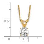 14k 1/2 carat Certified Lab Grown Diamond VS+ F+ Round Complete Four Prong 18 inch Solitaire Pendant Necklace