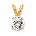 14k 1/2 carat Lab Grown Diamond VS+ F+ Round Complete Four Prong Solitaire Pendant