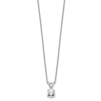 14k White Gold 1/2 carat Lab Grown Diamond VS/SI+ G+ Round Complete Four Prong 18 inch Solitaire Pendant Necklace