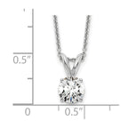 14k White Gold 1/2 carat Lab Grown Diamond VS/SI+ G+ Round Complete Four Prong 18 inch Solitaire Pendant Necklace