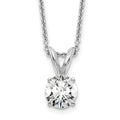14k White Gold 1/2 carat Lab Grown Diamond VS+ F+ Round Complete Four Prong 18 inch Solitaire Pendant Necklace