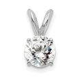 14k White Gold 1/2 carat Lab Grown Diamond VS+ F+ Round Complete Four Prong Solitaire Pendant