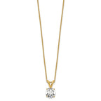 14k 3/4 carat Lab Grown Diamond VS/SI+ G+ Round Complete Four Prong 18 inch Solitaire Pendant Necklace