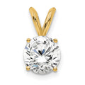 14k 3/4 carat Lab Grown Diamond VS+ F+ Round Complete Four Prong Solitaire Pendant