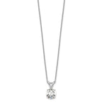 14k White Gold 3/4 carat Lab Grown Diamond VS+ F+ Round Complete Four Prong 18 inch Solitaire Pendant Necklace