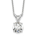 14k White Gold 3/4 carat Lab Grown Diamond VS+ F+ Round Complete Four Prong 18 inch Solitaire Pendant Necklace