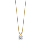 14k 1 carat Lab Grown Diamond VS/SI+ G+ Round Complete Four Prong 18 inch Solitaire Pendant Necklace