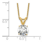 14k 1 carat Lab Grown Diamond VS/SI+ G+ Round Complete Four Prong 18 inch Solitaire Pendant Necklace
