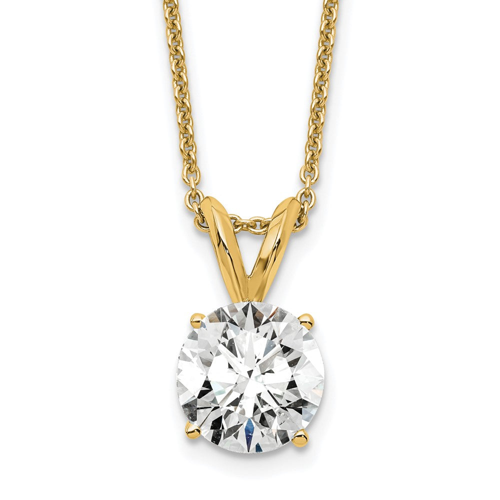 14k 1 carat Lab Grown Diamond VS/SI+ G+ Round Complete Four Prong 18 inch Solitaire Pendant Necklace