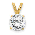 14k 1 carat Certified Lab Grown Diamond VS/SI+ G+ Round Complete Four Prong Solitaire Pendant