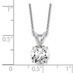 14k White Gold 1 carat Lab Grown Diamond VS+ F+ Round Complete Four Prong 18 inch Solitaire Pendant Necklace
