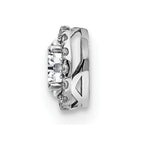 14k White Gold Round Halo D E F Pure Light Moissanite Chain Slide