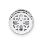 14k White Gold Round Halo D E F Pure Light Moissanite Chain Slide