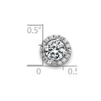 14k White Gold Round Halo D E F Pure Light Moissanite Chain Slide