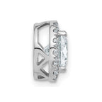 14k White Gold Round Halo G H I True Light Moissanite Chain Slide