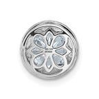14k White Gold Round Halo G H I True Light Moissanite Chain Slide