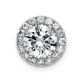 14k White Gold Round Halo G H I True Light Moissanite Chain Slide