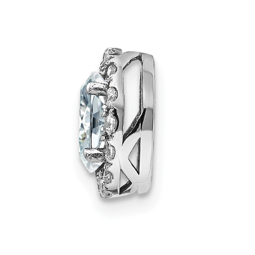 14kw Oval and Round Halo G H I True Light Moissanite Chain Slide