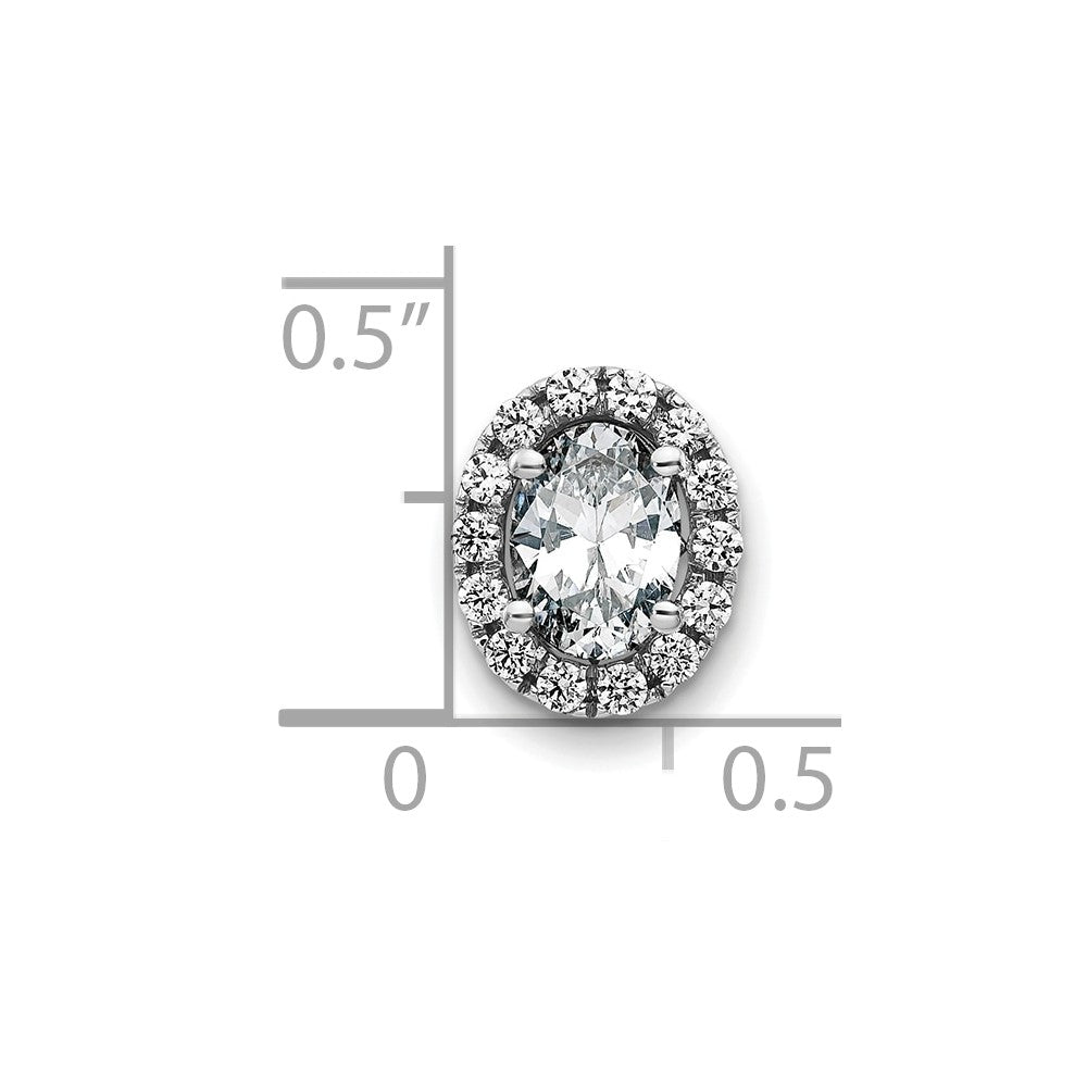 14kw Oval and Round Halo G H I True Light Moissanite Chain Slide