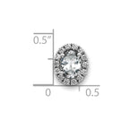 14kw Oval and Round Halo D E F Pure Light Moissanite Chain Slide