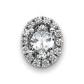 14kw Oval and Round Halo D E F Pure Light Moissanite Chain Slide