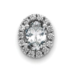 14kw Oval and Round Halo D E F Pure Light Moissanite Chain Slide