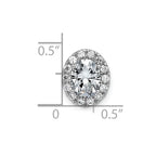 14kw Oval and Round Halo G H I True Light Moissanite Chain Slide