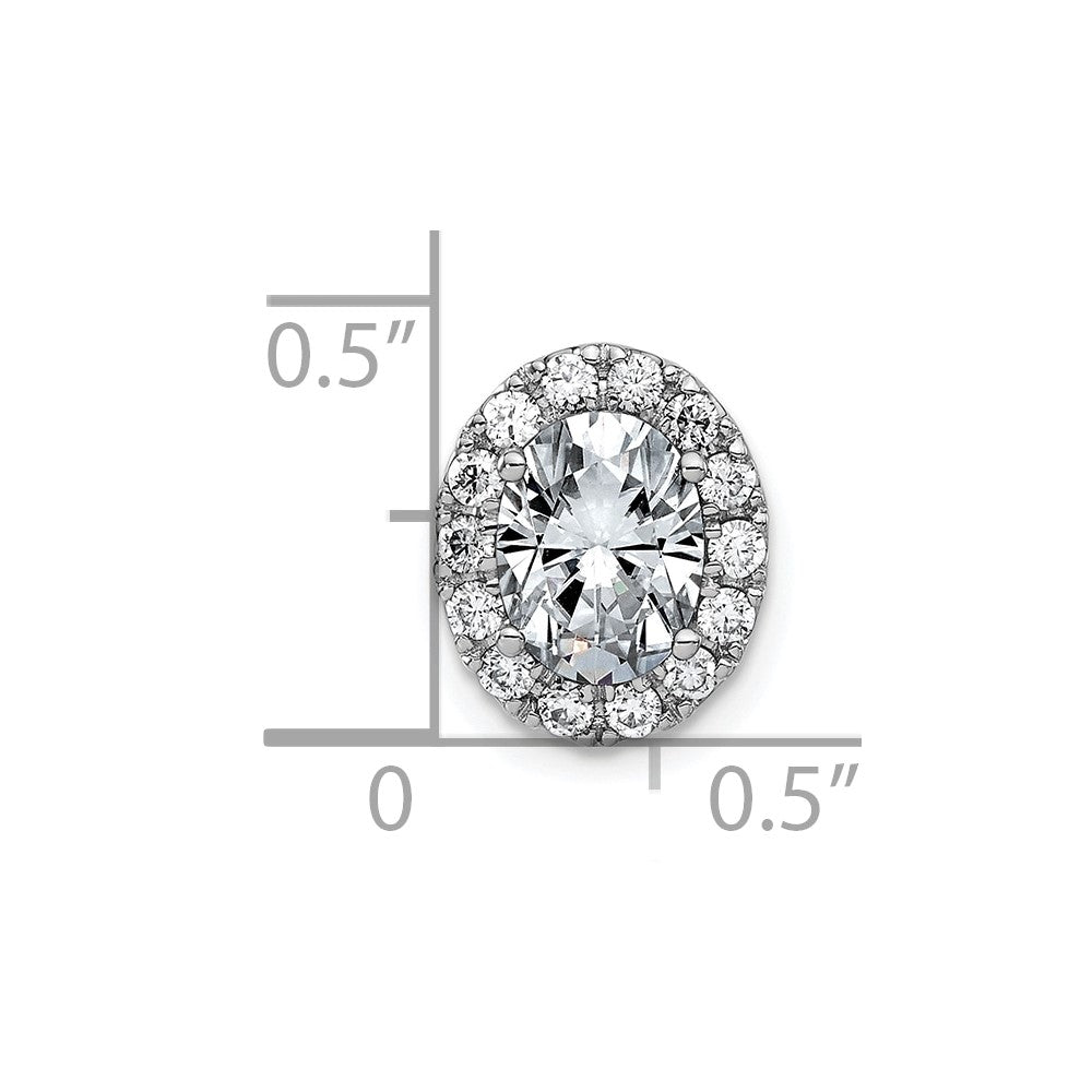14kw Oval and Round Halo G H I True Light Moissanite Chain Slide
