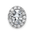 14kw Oval and Round Halo D E F Pure Light Moissanite Chain Slide