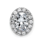 14kw Oval and Round Halo G H I True Light Moissanite Chain Slide