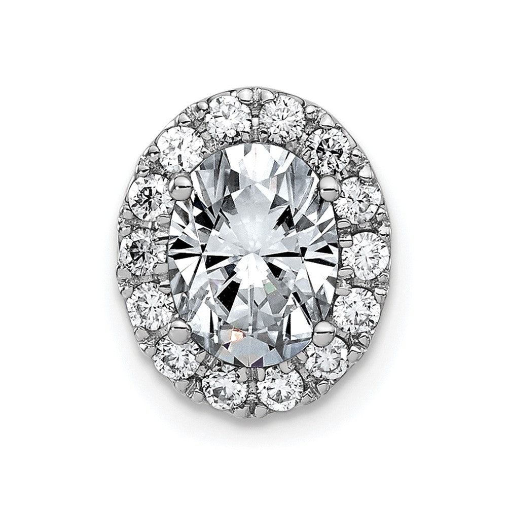 14kw Oval and Round Halo G H I True Light Moissanite Chain Slide