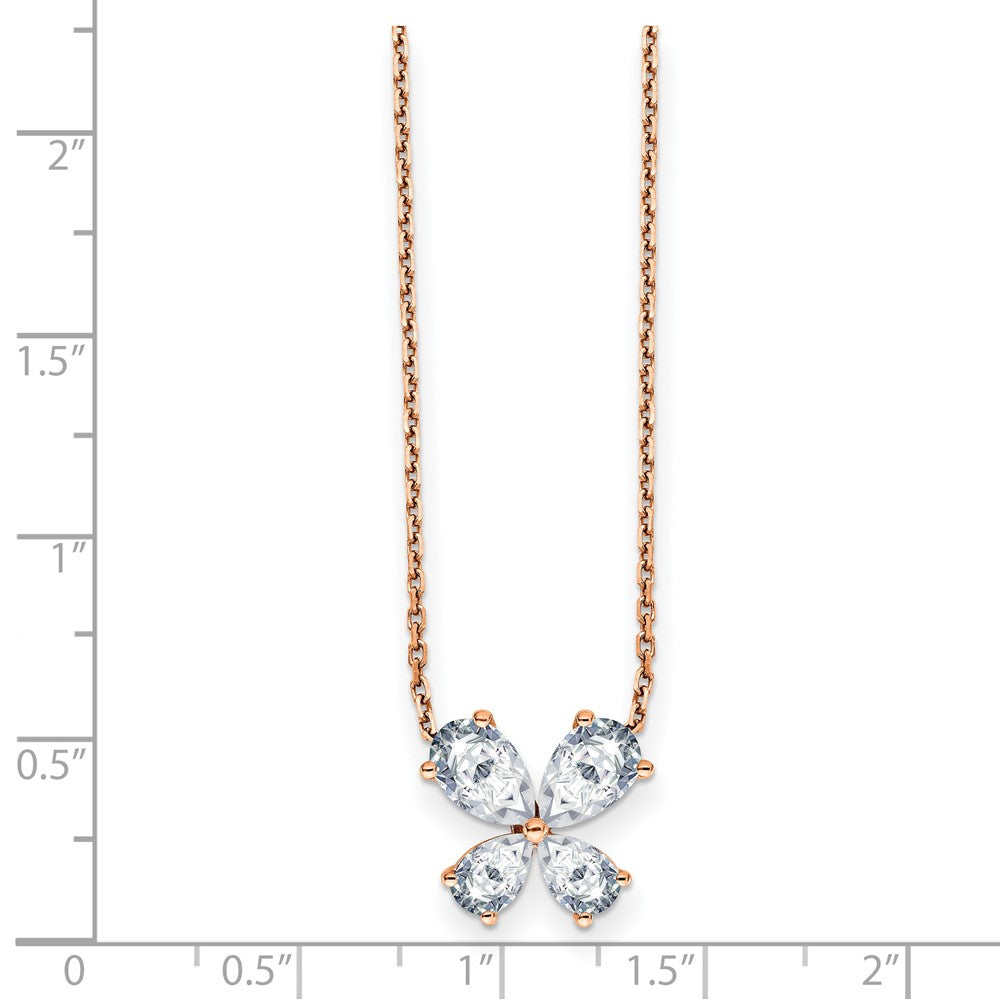 14K Rose Gold Butterfly Pendant G H I True Light Moissanite