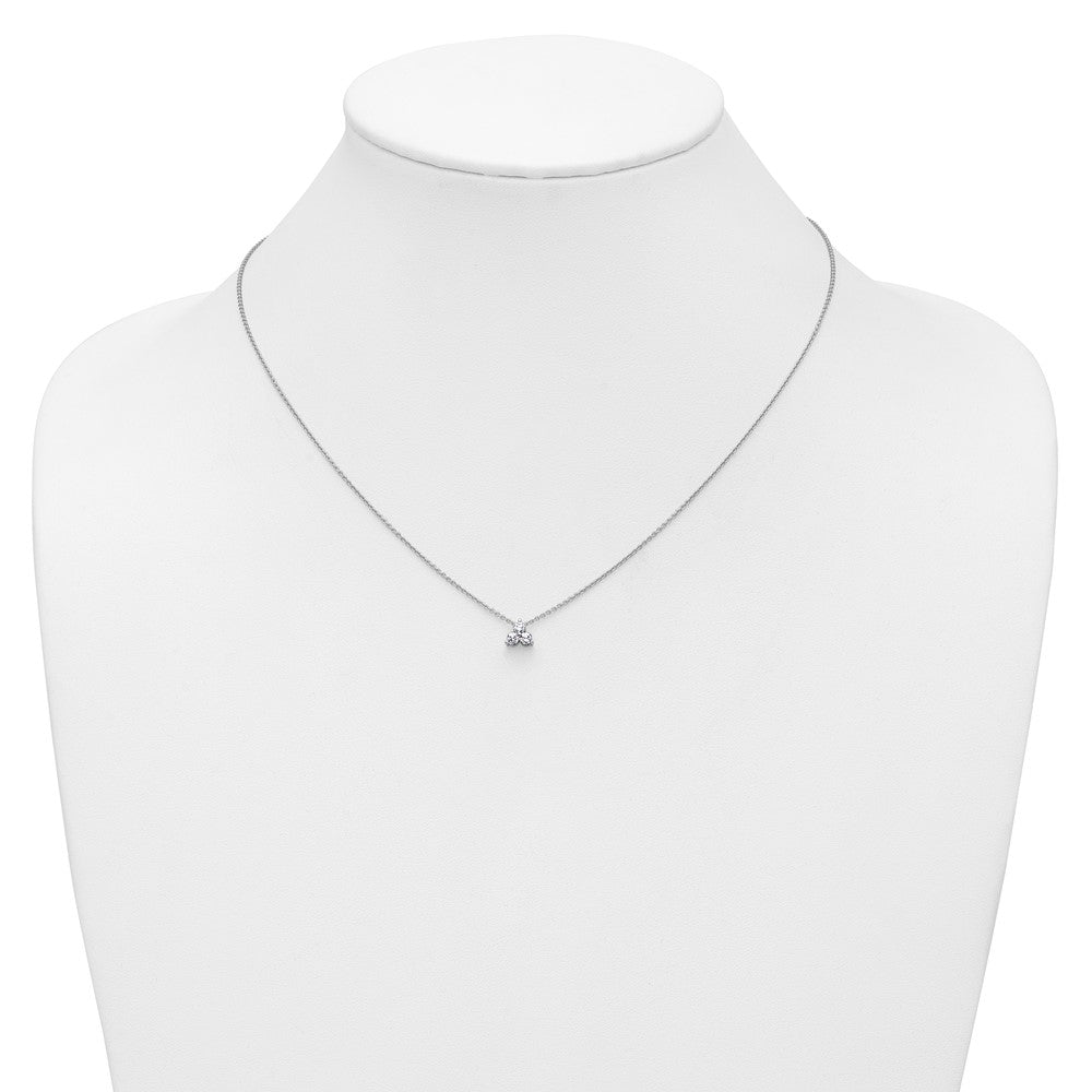 True Origin 14K White Gold 1/4 carat Lab Grown Diamond VS+ F+ 18 in Complete Cluster Necklace