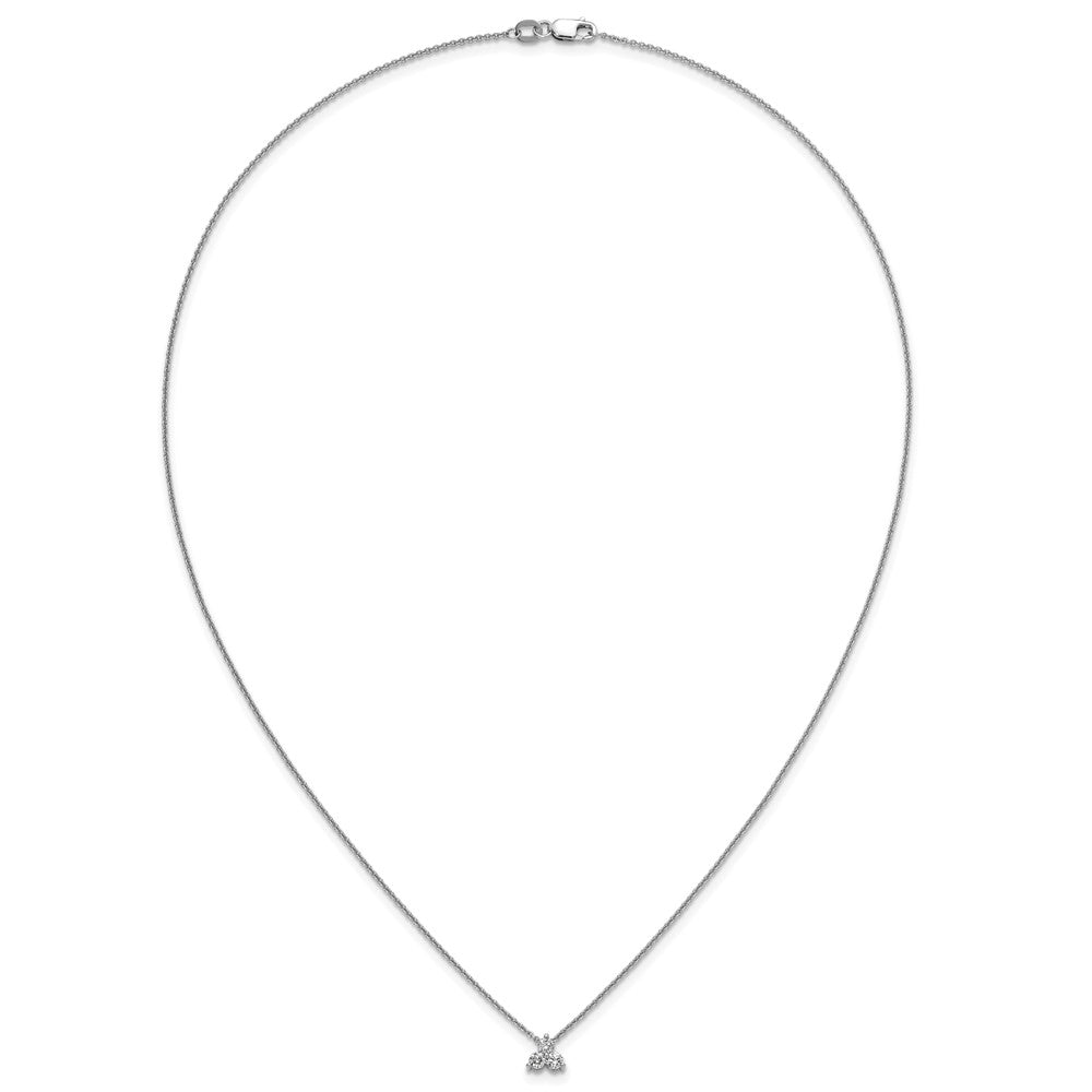 True Origin 14K White Gold 1/4 carat Lab Grown Diamond VS+ F+ 18 in Complete Cluster Necklace