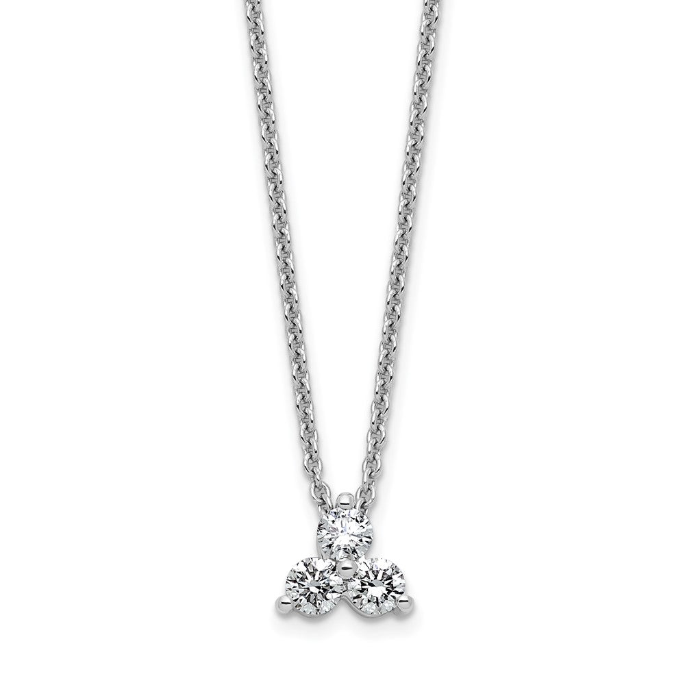 True Origin 14K White Gold 1/4 carat Lab Grown Diamond VS+ F+ 18 in Complete Cluster Necklace