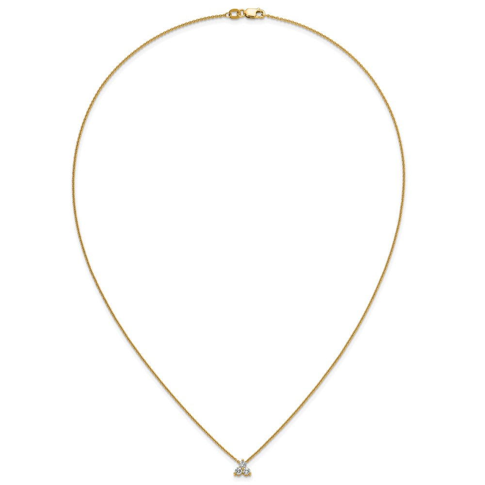 True Origin 14K Yellow Gold 1/4 carat Lab Grown Diamond VS+ F+ 18 in Complete Cluster Necklace