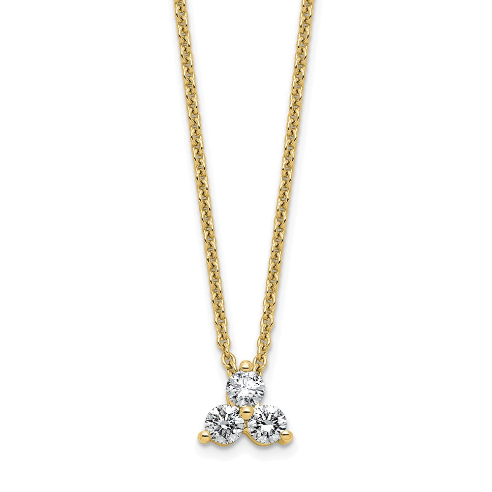 True Origin 14K Yellow Gold 1/4 carat Lab Grown Diamond VS+ F+ 18 in Complete Cluster Necklace
